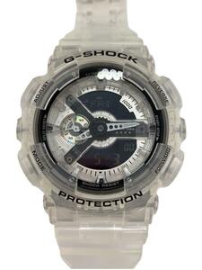 CASIO◆クォーツ腕時計_G-SHOCK/アナログ/ラバー/WHT/CLR/SS