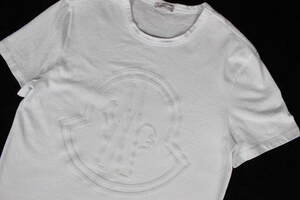 美品　85 モンクレール MONCLER ビッグロゴ Tシャツ ホワイト 白 半袖 M　メンズ トップス カットソー　B511