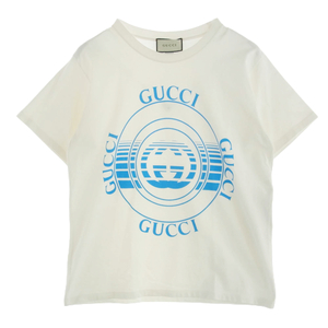 GUCCI グッチ 20AW 616036 XJCSQ Disc Print Oversized Tee ディスク プリント オーバー サイズ 半袖 Tシャツ ホワイト系 L【中古】