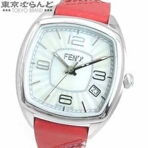 101684817 フェンディ FENDI モメント 22000M SS レザー シェル スクエア 箱・保証書付き 腕時計 レディース クォーツ式 電池式