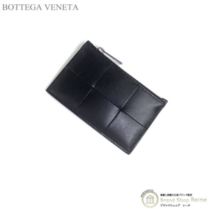 ボッテガ ヴェネタ （BOTTEGA VENETA） マキシイントレチャート ファスナー付き カードケース コインケース 679843 ブラック（新品）