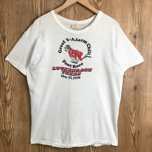 USA製 70s RUSSELL ラッセル 金タグ 染み込み 半袖 Tシャツ サイズ メンズ L 70年代 ヴィンテージ 古着 s24081760