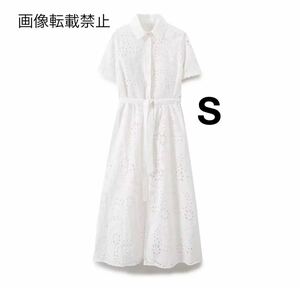 vintage ヴィンテージ レトロ エンブロイダリー 刺繍 シャツワンピース Sサイズ レディース★ZARA 好きな方に★2024 S/S 春新作 新品★