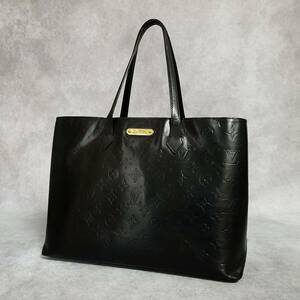 【良好　クリーニング済】 LOUIS VUITTON　ルイヴィトン　ヴェルニ　ウィルシャーMM　アマラント　トートバッグ　ハンドバッグ　M91645　黒