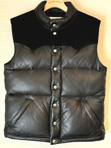 【美品】THE REAL McCOY’s リアルマッコイズ DEERSKIN DOWN VEST Black MJ10145 Size 38