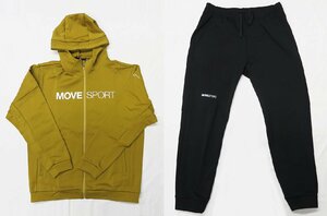 DESCENTE デサント ソフトウォーム フルジップフーディー＆パンツ (DMMWJF24/DMMWJG24) ベージュ＆ブラック XOサイズ