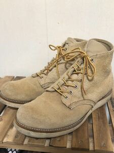 7.5E 羽タグ　90’s RED WING 8167 スウェード　レッドウィング レザー ワークブーツ プレーントゥ レースアップブーツ