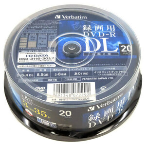 三菱化学メディア DVD-R DL 8倍速 20枚組 VHR21HDP20SD1 [管理:1000025265]