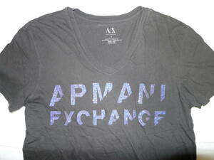 ★大幅値下げ！ラメ ロゴ柄★JPN正規品★A/X アルマーニ ARMANI EXCHANGE★V襟 短袖 Tシャツ S～M★