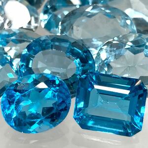 1円〜!!〔天然ブルートパーズおまとめ104ct〕n 約20.8g ルース 裸石 宝石 ジュエリー jewelry blue topaz w5 25