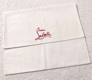 クリスチャン・ルブタン「Christian Louboutin」バッグ保存袋 (2925) 正規品 付属品 布製 起毛生地 厚め ホワイト フラップ型 46×38cm