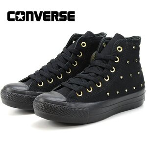 新品 未使用 コンバース 24.5cm オールスター PLTS ハートスタッズ ハイカット ブラック CONVERSE ALL STAR PLTS HEARTSTUDS HI