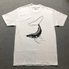 80s NOS USA製 ビンテージ アニマル クジラ アート プリント tee