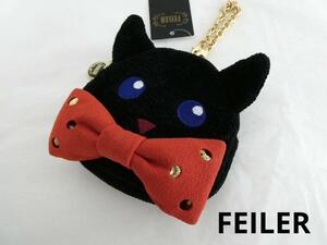 【フェイラー】UNI　 チャームポーチ (黒猫) 　新品