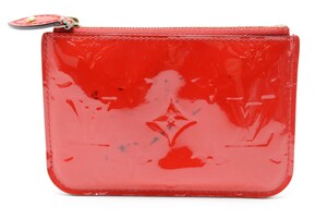 LOUIS VUITTON ルイヴィトン ヴェルニ ポシェットクレ コインケース カードケース レッド シリアル SN0176