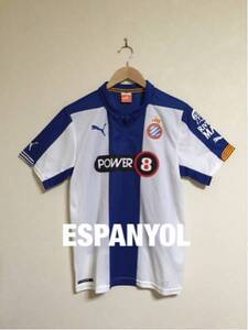 【美品】 PUMA ESPANYOL プーマ エスパニョール ユニフォーム 2014-2015 (H) 半袖 サイズS リーガエスパニョーラ サッカー 白青