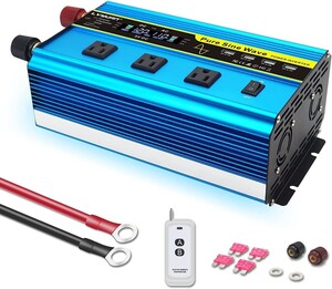  インバーター 正弦波 12V 1600W 最大 3200W リモコン機能付き DC 12V（直流） AC100V（交流） 変換 AC 