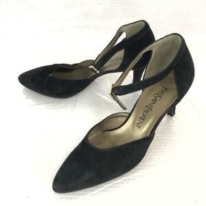 イヴサンローラン/Yves Saint Laurent★ポインテッドトゥミュール/サンダル/スエード【35.5/23.0/黒】ハイヒール/Shoes◆Q-563