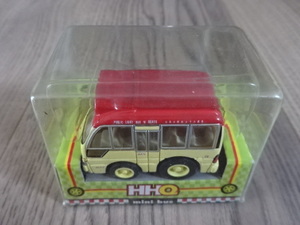 ミニカー 香港 ミニバス 赤 公共小型巴士 旺角 HUNG HING TOYS HHQ mini bus Hong Kong PUBLIC LIGHT BUS Mong Kok PULLBACK CAR