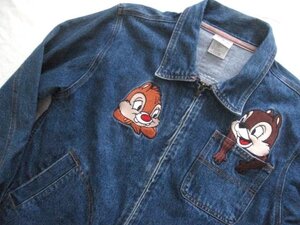 Disney ディズニー チップとデール 刺繍デニムジャケットM