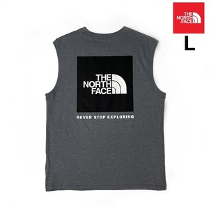 売切り【正規新品】THE NORTH FACE BOX NSE TANK タンクトップ Tシャツ US限定 ボックスロゴ グラフィック コットン(L)グレー 180903-15