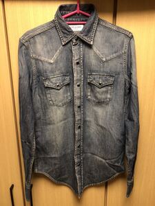 正規 18SS SAINT LAURENT PARIS サンローラン パリ デニム シャツ S 497526 Y880L