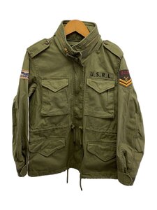 POLO RALPH LAUREN◆M-65 Field jacket/HBT/ミリタリージャケット/M/コットン/KHK/ワッペン装飾//