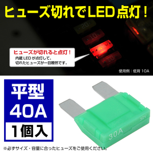 BigOne 切れたら光って知らせる インジケーター 内蔵 平型 ヒューズ 30A AMP 大型 LED