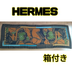 【美品】エルメス ストール スカーフ パズル ロング HERMES 希少 スカーフ 大判 ショール 総柄