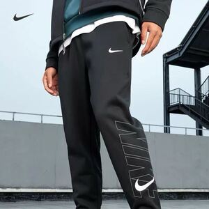 新品 M NIKE ナイキ ジョガーパンツ サーマ ジャージ 黒 ハイブリッド ブラック テーパードパンツ 裏起毛 トラックパンツ