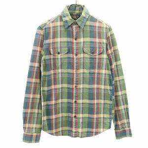 ダブルアールエル 長袖 チェックシャツ XS グリーン 他 RRL Ralph Lauren ラルフローレン メンズ