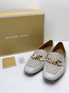 X203 MICHAEL KORS マイケルコース シューズ 24.5cm パンプス モノグラム柄 MKロゴ 箱付き