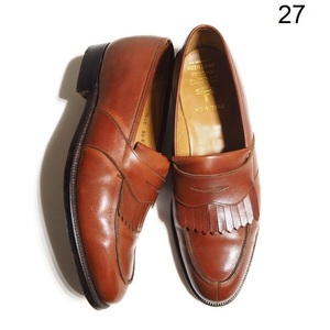 x0020P　▼BROOKS BROTHERS PEAL&Co▼　CROCKETT&JONES クロケット＆ジョーンズ キルトタン ローファー シューズ ブラウン 8.5/27cm rb mks