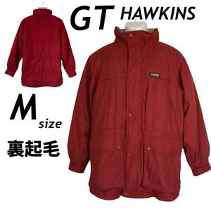 G.T.HAWKINS ジーティーホーキンス メンズ ジップジャケット ブルゾン М 裏起毛 フード付き 9851-047 アウトドア レッド系 (K45)★