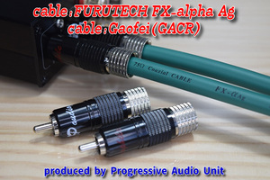 ■■ FURUTECH FX-α Ag＋RCA Rp_plug（GACR）/0.45m×2本