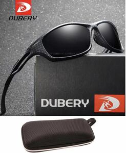 DUBERY サングラス 偏光グラス UV400 軽量 車 釣り アウトドア スポーツサングラス ジョギング ドライブ サイクリング カーボン調