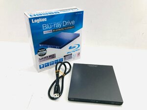 中古美品　 ロジテック　ポータブルブルーレイドライブ　LBD-PVA6U3VBK　外付け Blu-ray UHDBD