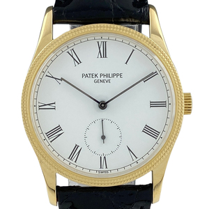 パテックフィリップ PATEK PHILIPPE カラトラバ 3796D 腕時計 YG レザー 手巻き ホワイト ユニセックス 【中古】