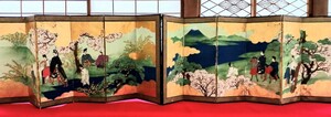 【伊勢物語　絵図屏風　一双　江戸時代】