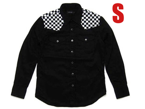 CHECKER WESTERN SHIRT ヨークチェッカー S/ウエスタンシャツロックマウントrock mountレインボータグデニムシャツアメカジ古着50s80s90s