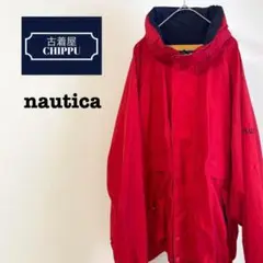 nautica ノーティカアウター ジャケット 赤 ジップアップ 古着スポーツ