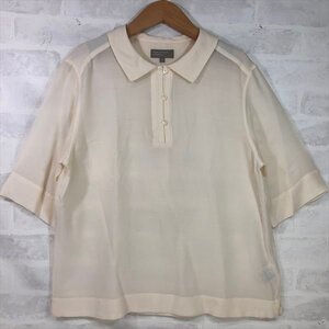 MARGARET HOWELL マーガレットハウエル 19AW シルク/ウール 薄手 半袖 ブラウス トップス SIZE: 1 オフホワイト LU632023062214