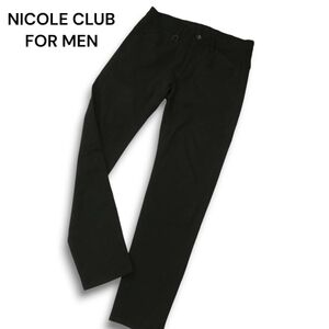 24SS★ NICOLE CLUB FOR MEN ニコルクラブ フォーメン 通年 ガム ストレッチ★ スキニー カラー パンツ Sz.50 メンズ 黒　A5B00134_1#R