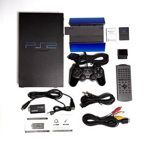 〈動作確認済み〉PS2 プレイステーション2 SCPH-18000 チャコールブラック 本体 HDMI コンバーター 縦置きスタンド プレステ2 PlayStation