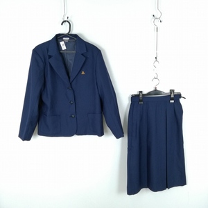 1円 ブレザー スカート 上下2点セット 170A 大きいサイズ 冬物 女子 学生服 中学 高校 紺 制服 中古 ランクB EY2633