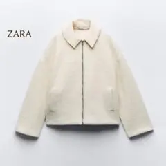 ZARA／ブークレボンバージャケット ショート丈ジャケットクロップド丈 ホワイト