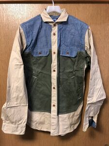 JUNYA WATANABE MAN コムデギャルソン ジュンヤワタナベマン ミリタリー シャンブレー シャツ ベージュ インディゴ HOMME オム ダンガリー