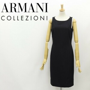 国内正規品◆ARMANI COLLEZIONI アルマーニ コレッツォーニ ストレッチ ノースリーブ ワンピース 黒 ブラック 40