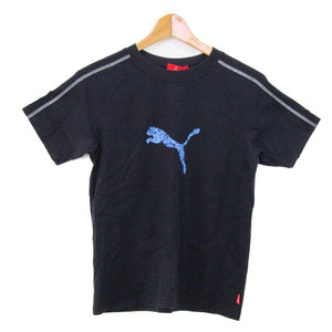 プーマ 半袖Ｔシャツ トップス ロゴT スポーツウエア コットン キッズ 男の子用 150サイズ ネイビー PUMA