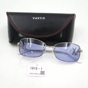 1円～ VARTIX VS-01 GACKTコラボ VXラインストーンロゴ入り サングラス ホワイトｘブルーレンズ ケース付 y232-3234937【Y商品】